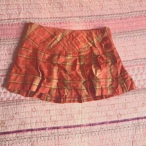 Pink Plaid Mini Skirt